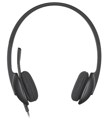 Logitech H340 USB headset with noise canceling mic, ideal for bulk school headphones and education use.